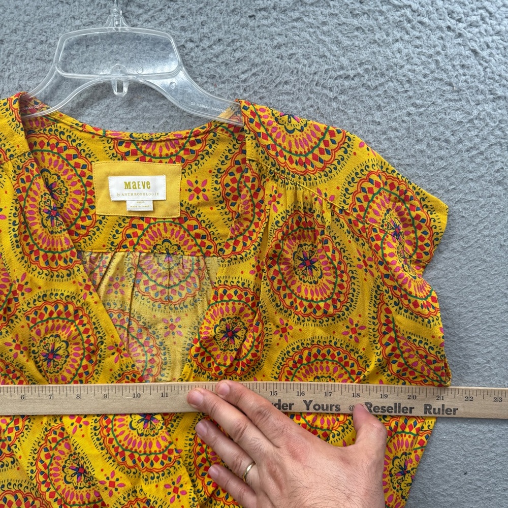 Maeve Yellow Paisley Tie-Waist Blouse - Picture 3 of 11
